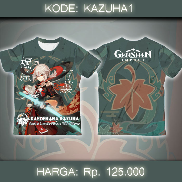 Baju Kaos Fullprint Game Anime Genshin Impact - Kaedahara Kazuha Inazuma