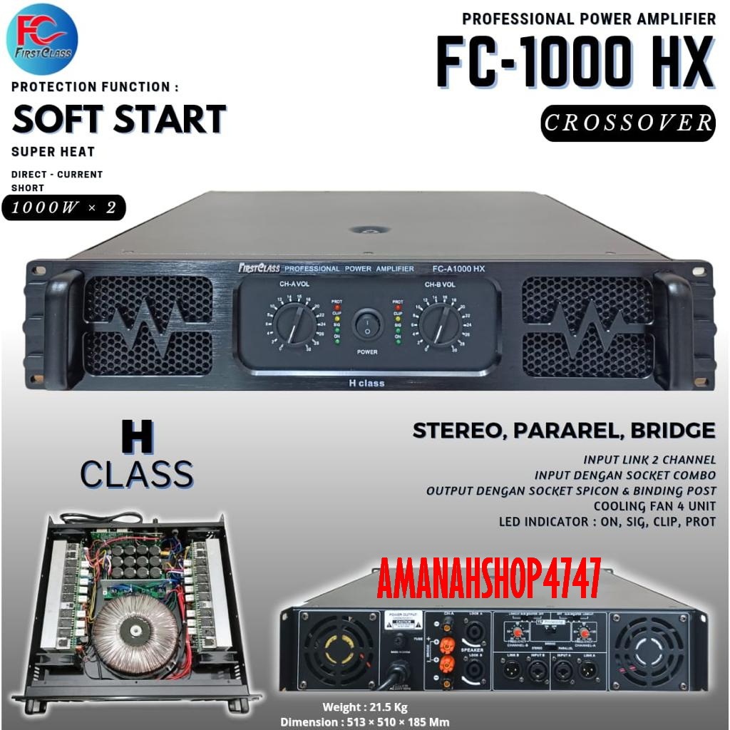 POWER FIRSTCLASS FC - A1000HX FC 1000 HX FC1000HX 2 CHANNEL 1000 WATT X2 ORIGINAL