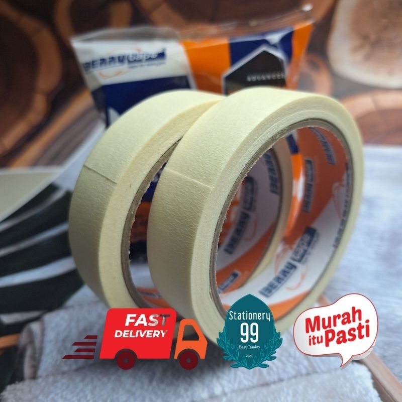 

MASKING TAPE 1 inch/Isolasi Kertas/Lakban Kertas 24mm/Perekat/Solasi/Selotip/Plakban