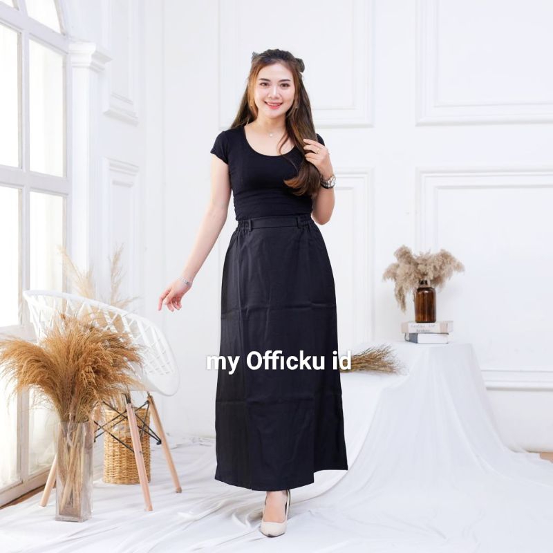 ROK A LINE ROK A PINGGANG KARET ROK A KARET SAMPING KANAN KIRI ROK A LINE BAHAN VERARI ROK A PREMIUM