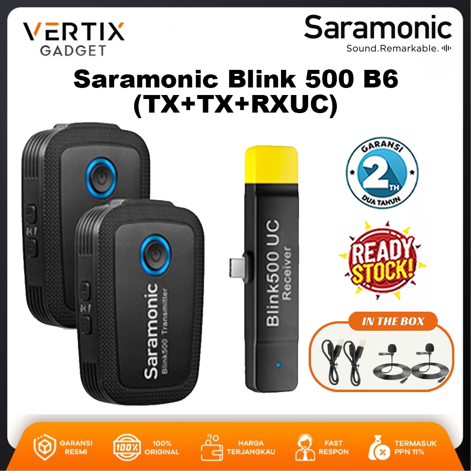 Saramonic Blink 500 B6 (TX+TX+RXUC) wireless microphone system