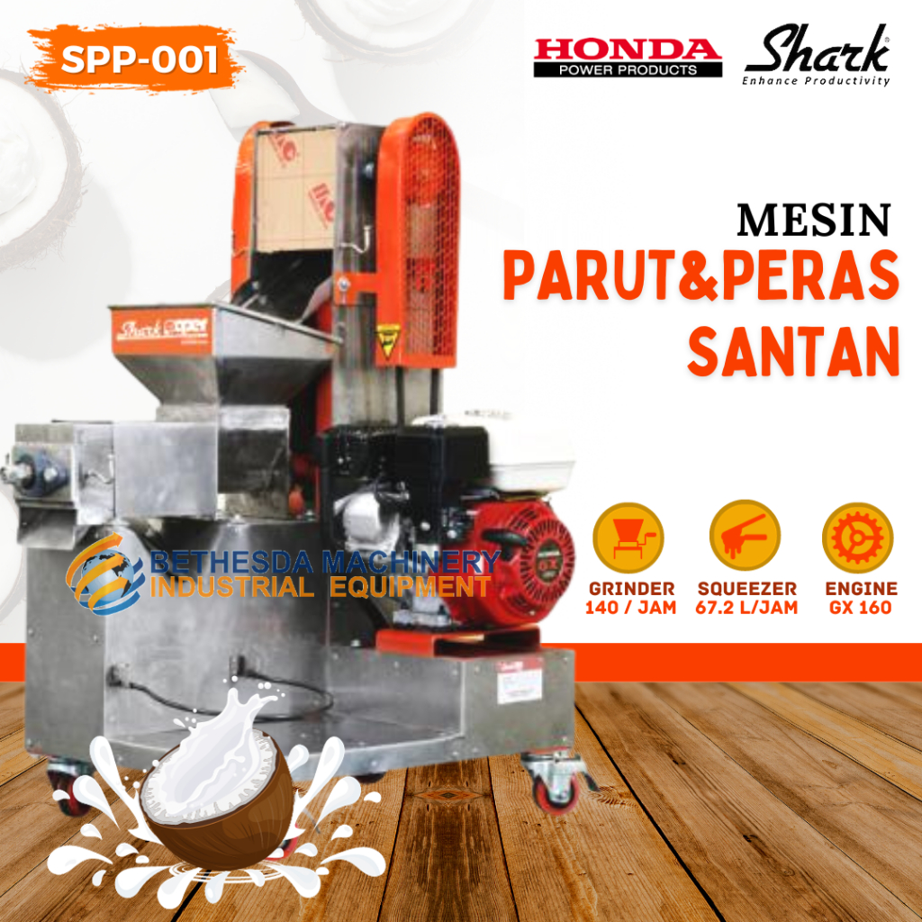 Alat Peras Mesin Parut Kelapa Pemeras Santan HONDA komplit