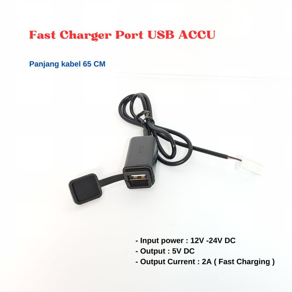 Phone Fast Charger Port USB ACCU Casan HP Aki Motor Mobil Waterproof