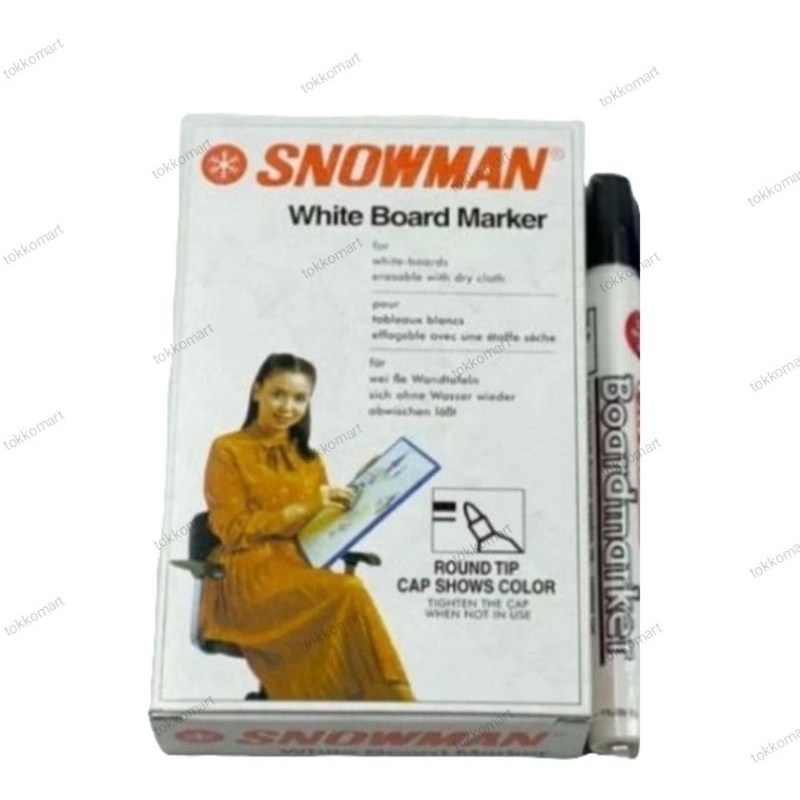 

Spidol Snowman Whiteboard BG-12 BG12 Warna Hitam