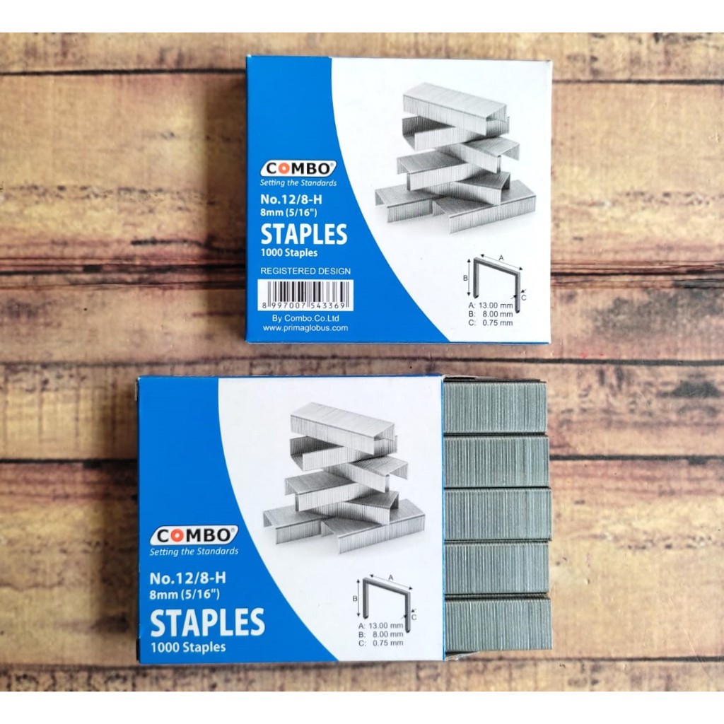 

1 Pak Kecil Isi Staples COMBO No.12/8-H - Isi Staples 8mm (5/16") Kemasan Baru - Isi Stapler Jilid Combo 1208 2308