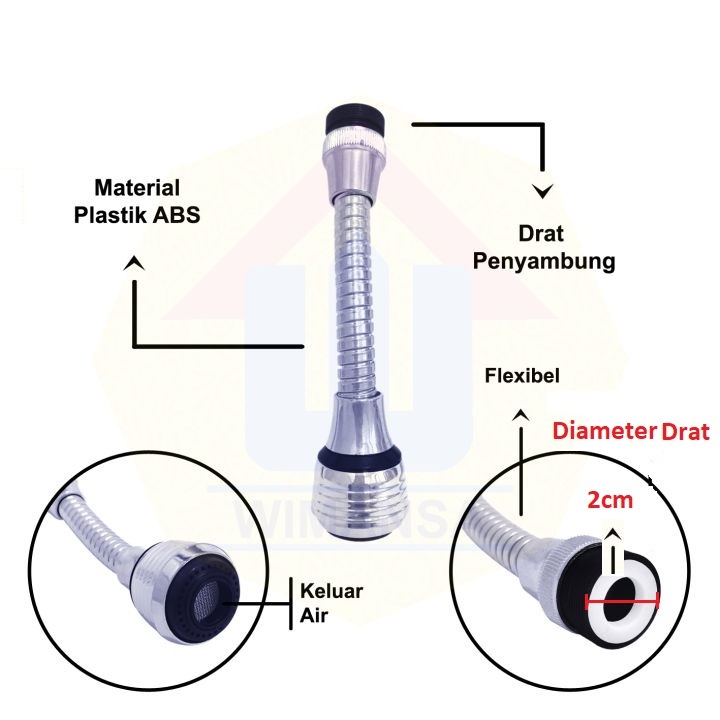 Sambungan Kran AIR BESI Flexibel kran minimalis Leher Angsa