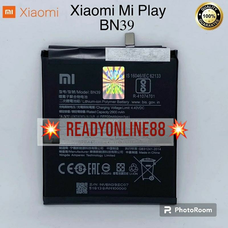 baterai Batre Xiomi Mi Play BN39 Original Batrei Xiomi Mi play BN 39