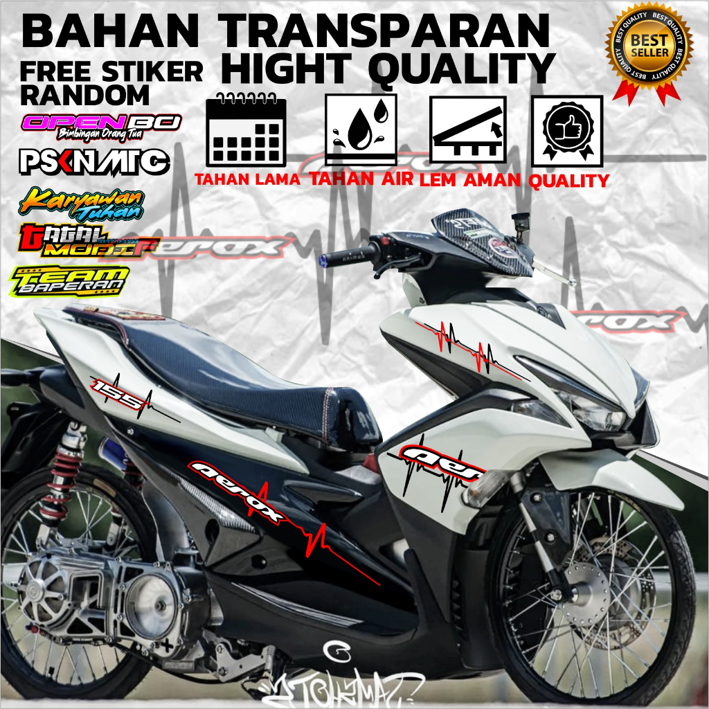STRIPING TRANSPARAN AEROX 155 STIKER NVX OLD 155