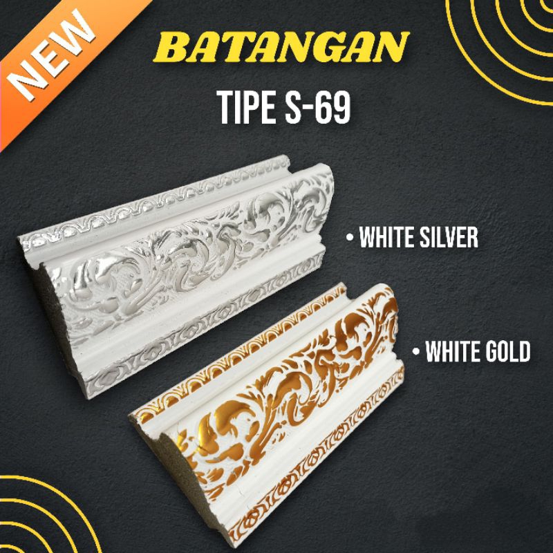 BATANGAN PIGURA TYPE S 69/PANJANG 1M/LIS PLAVON/LIS PVC/ LIS PROFIL