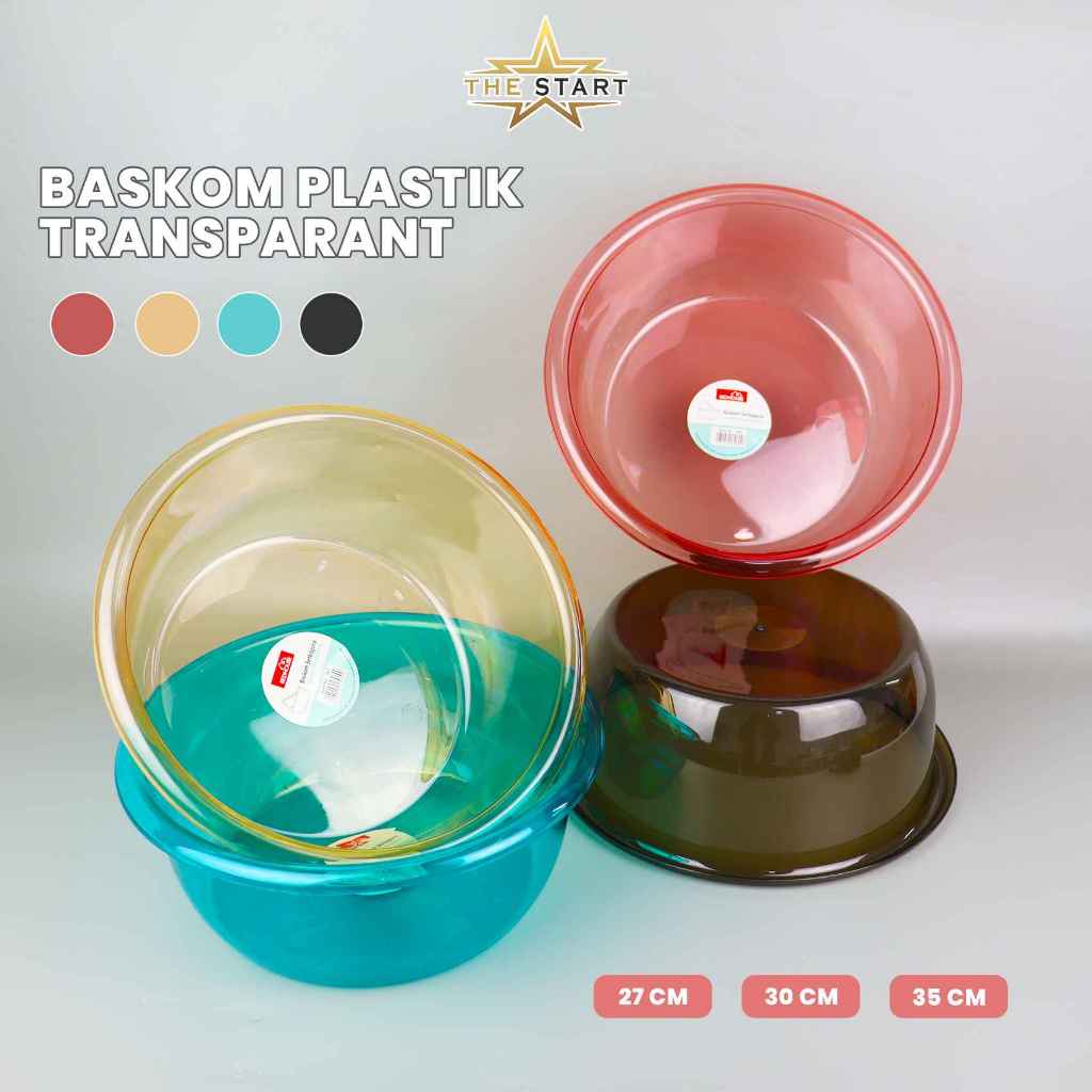 Baskom Bening Transparan Wadah Cuci Plastik Tebal Baskom Serbaguna