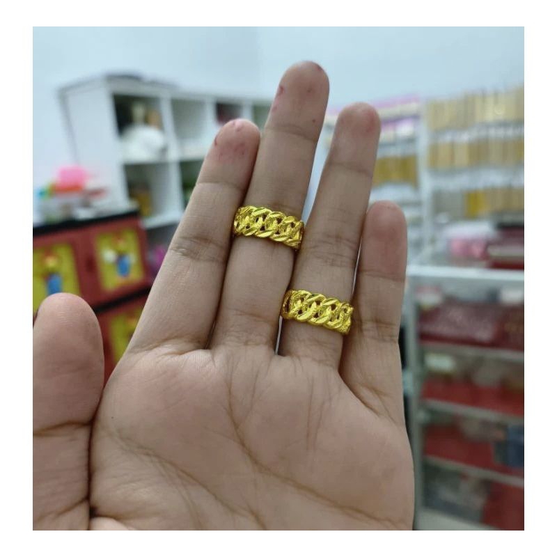 CINCIN RANTAI LAPIS EMAS 24K