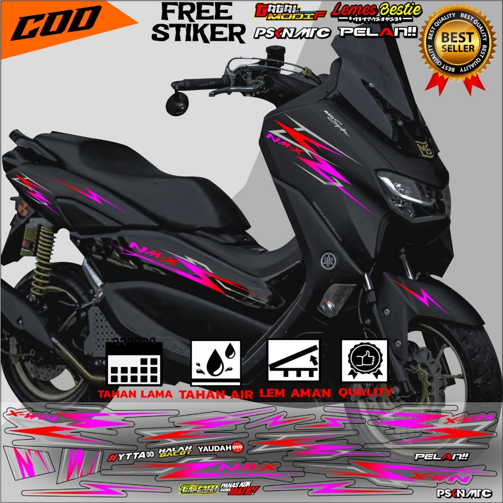 STIKER STRIPING NMAX NEW MOTIF LIST RAINBOW