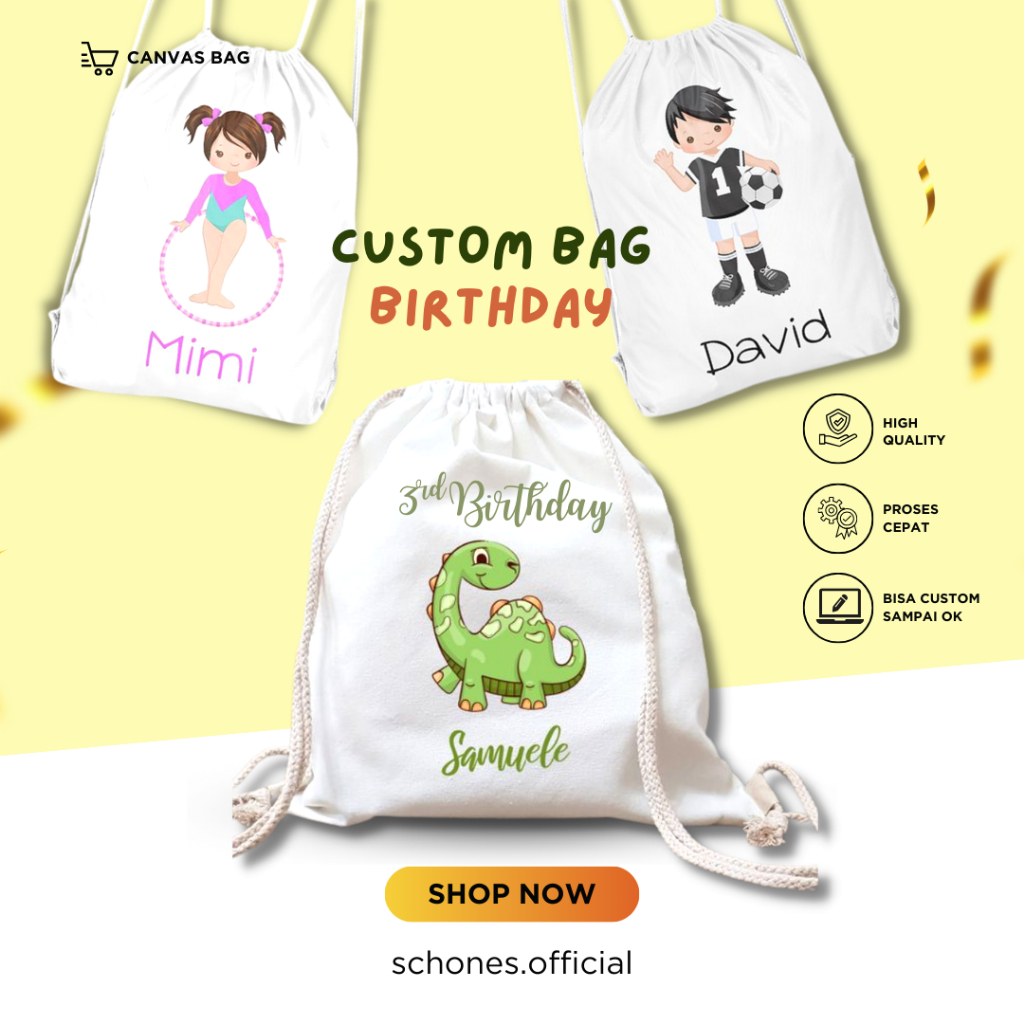 

KANVAS BAG | TAS ULANG TAHUN | TOTEBAG BIRTHDAY CUSTOM