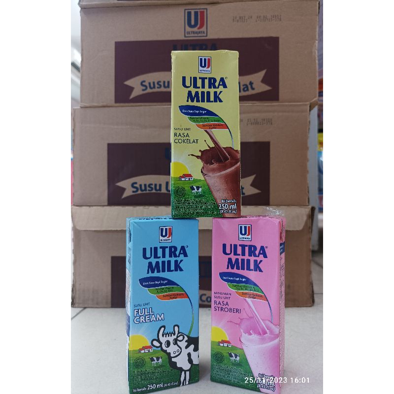 

Susu UHT Ultra Milk 250 ml Coklat, Strawberry dan Full Cream