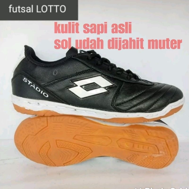 Sepatu futsal LOTTO LOTTO futsal Sepatu futsal kulit sapi asli Sol sudah dijahit keliling