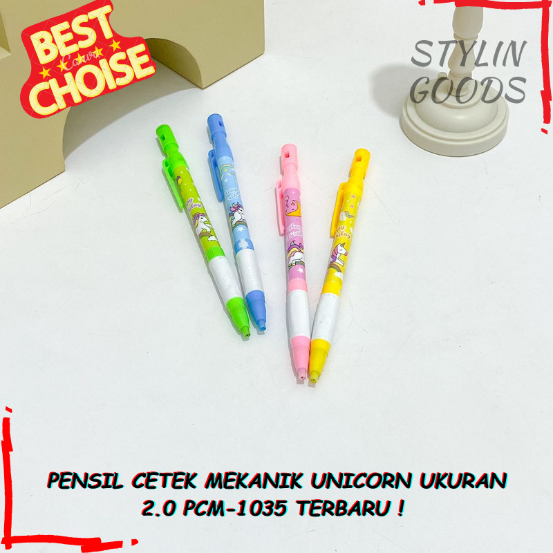 

PENSIL CETEK MEKANIK UNICORN UKURAN 2.0 PCM-1035 / VARIAN 4 / 8 / 12 PCS PENCIL CETEK ALAT TULIS SEKOLAH TERBARU BISA GROSIRAN HARGA TERMURAH BISA COD