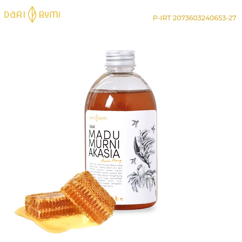 

☋Diskon➩ Dari Bumi Madu Murni Akasia 350 Gr Raw Honey Asli S37 ➺