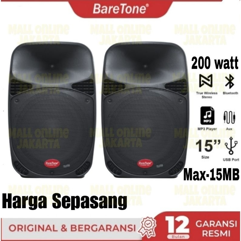Baretone Max15mb Speaker Aktif 15 inch bluetooth Max 15MB Max 15 Mb