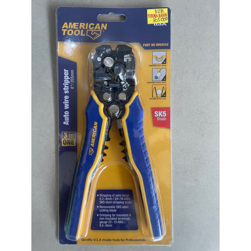 TANG KUPAS KABEL AMERICAN TOOLS AUTOMATIC 3 IN ONE 8"/AUTO WIRE STRIPPER AMERICAN TOOLS