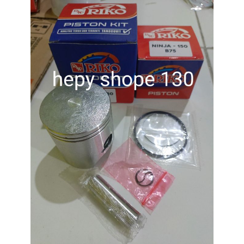 PISTON KOT SEHER SET RING KAWASAKI NINJA 150 R RR 2TAK B75 PEN 15MM RIKO