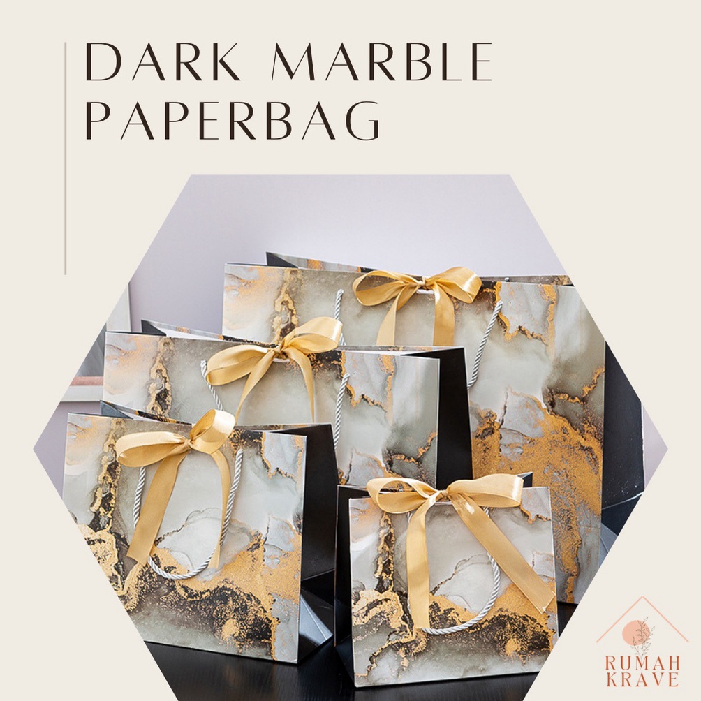 

BARU RUMAH KRAVE - Dark Marble Paperbag Hitam Marmer Elegan Tas Kado Hadiah