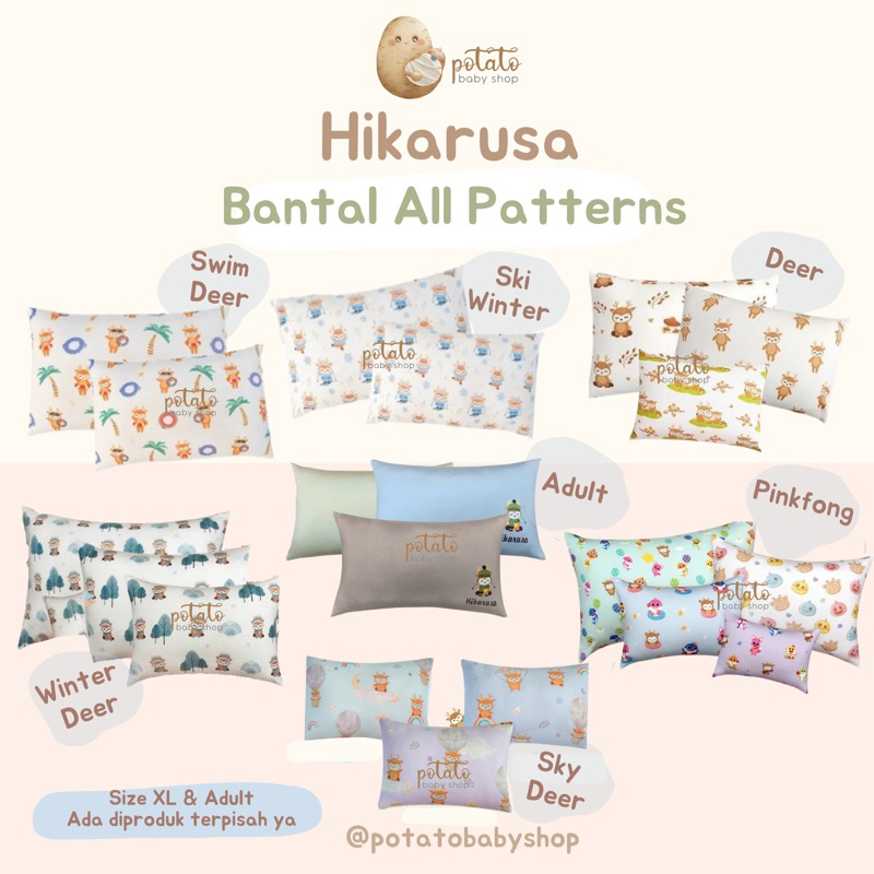 Hikaru SML- Bantal Hikarusa SML Deer Sky / Snow / Mushroom / Family / Baby Shark Pinkfong