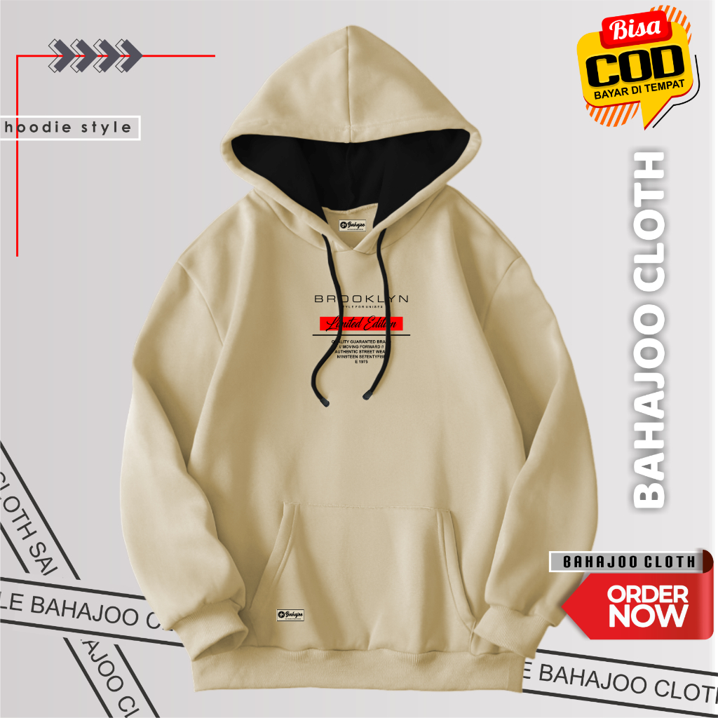 BAHAJOO Suiter Pria Limited Edition Hoodie Terbaru Keren Gaya Distro Lokal Bandung Sweater Cowok Ori