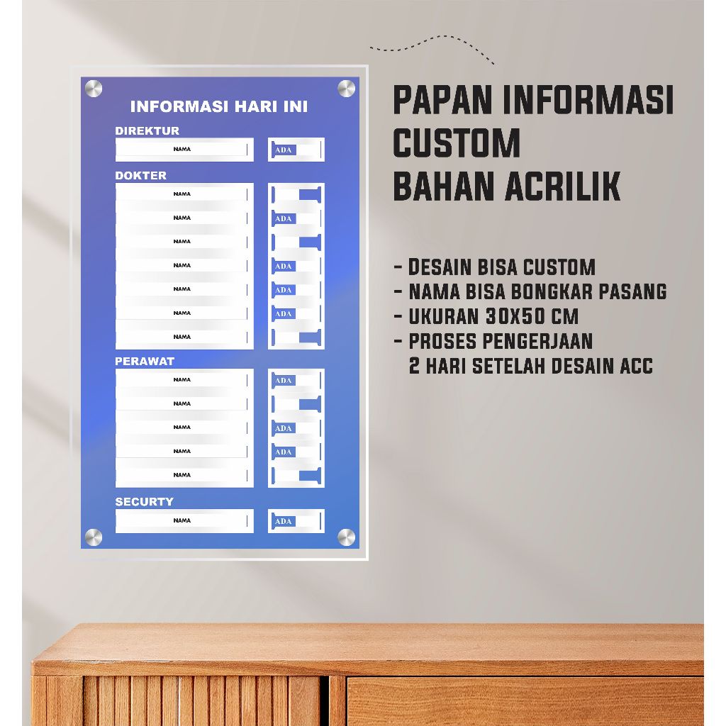 

PAPAN INFORMASI | PANPAN INFORMASI BAHAN ACRILIK | PAPAN DISPLAY