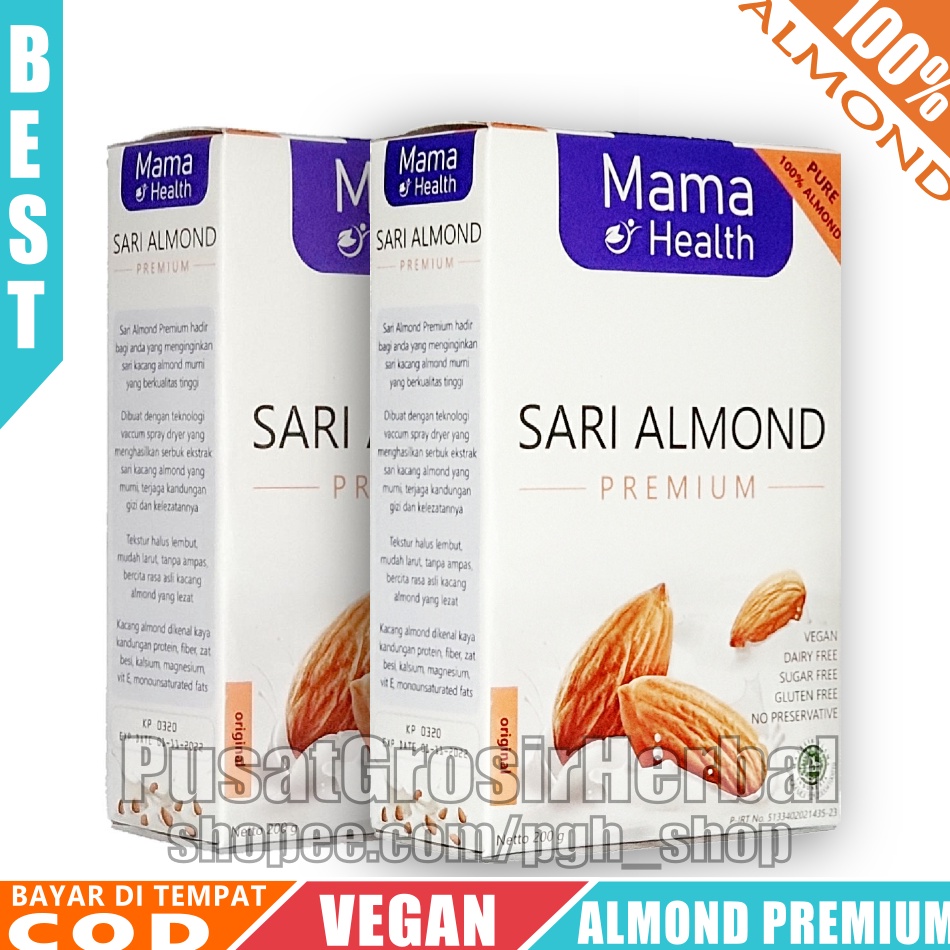 

[KODE PRODUK 6LVOU4348] Mama Health susu SARI ALMOND PREMIUM bubuk murni alamon gluten free