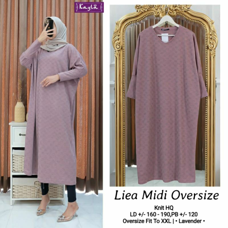 Original Claudya Kayla Liea Midi Oversize Fashion Pakaian Muslim Wanita Gamis Dress Maxi Lengan Panj