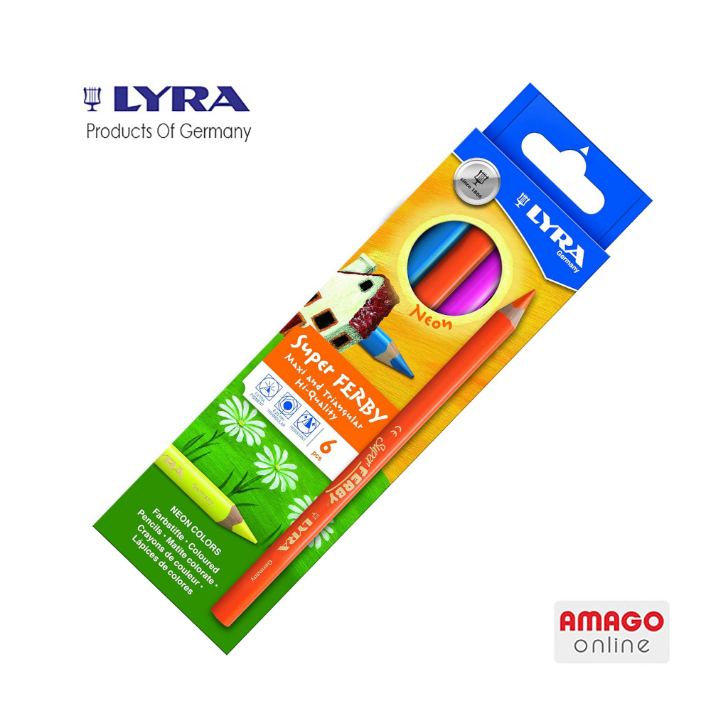 

LYRA Super Ferby Lacquered - Neon Color Pencil - Pensil Warna - 6 Colors - 3721063