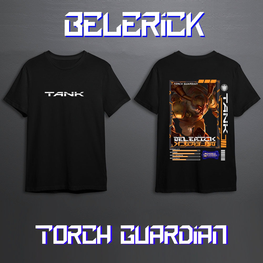 Kaos Pria Hero Mlbb BELERICK TANK Skin Keren /Kaos MLBB/Kaos Skin ML/Kaos Polos/Kaos DTF