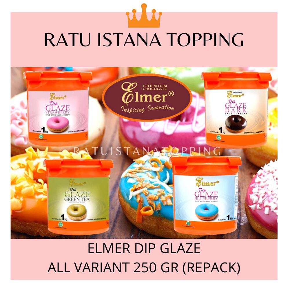 

63 ELMER DIP GLAZE 250GR-TOPPING DONAT-TOPING PISANG COKLAT NUGGET-SAUS COKLAT WARNA WARNI ➵Hot Sale