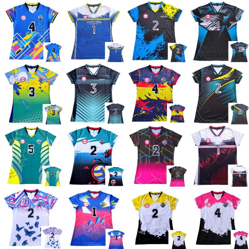 Baju jersey volley wanita full printing kaos jersey atasan