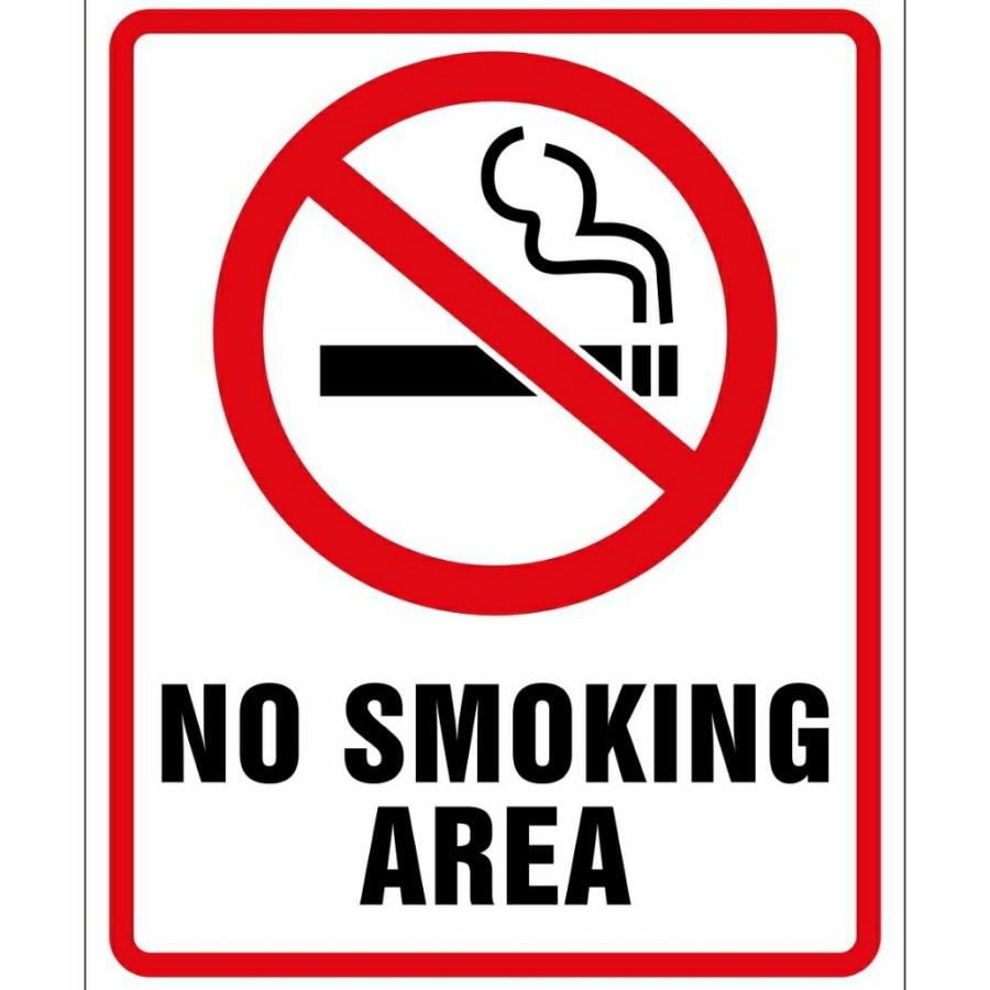 

stiker vinyl 25x20cm NO SMOKING AREA sign rambu k3