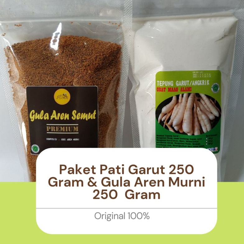 

[☟I63(] PAKET PATI ASAM LAMBUNG/TEPUNG GARUT DAN GULA AREN SEMUT MURNI 250/250 GRAM [110]