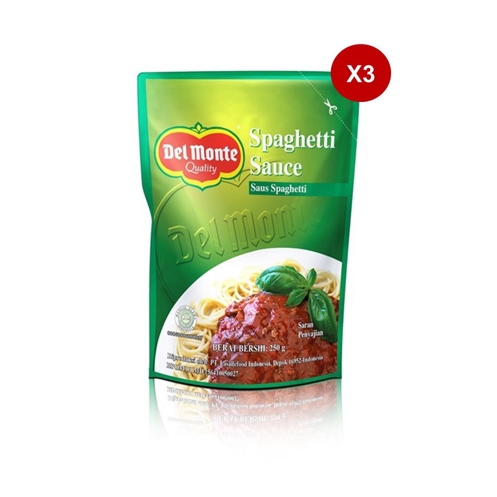 

0P8739 Delmonte Saus Spaghetti Pouch 250 gr x3 3839