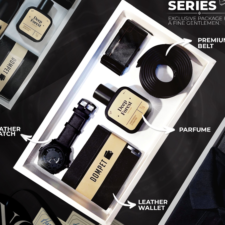 

RHVW8081 (D2289) hampers kado ulang tahun cowok gift box murah full black edition