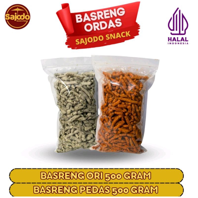 

PAKET BASRENG ORDAS SAJODO (original 500gram, pedas 500gram) bumbu melimpah / basreng enak / basreng murah