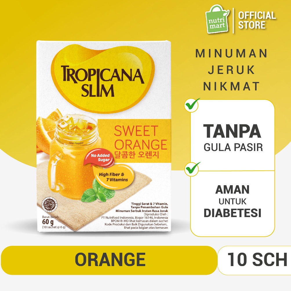 

[PRODUK QNVNP81] Tropicana Slim Sweet Orange (Sugar Free) 10 sachet - Minuman Jeruk Bantu Batasi Gula Terlaris