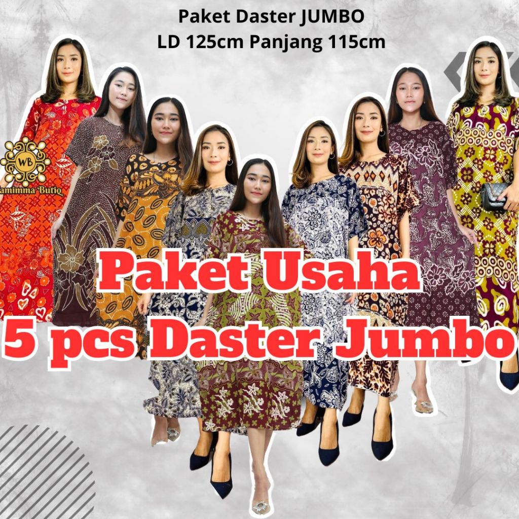 Paket Usaha Daster Jumbo isi 5 Daster Jumbo 100rb dapat 5 Daster Jumbo Busui daster rayon premium  B