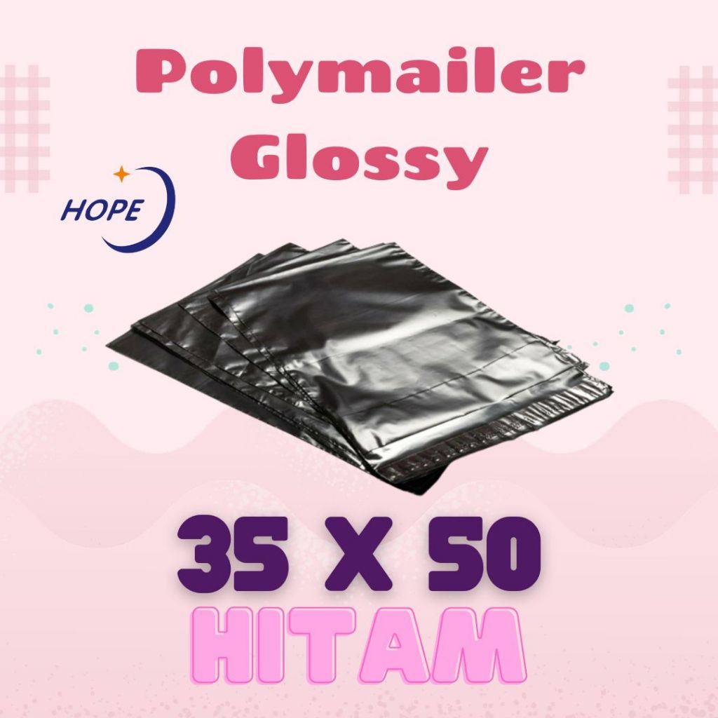 

Kantong Plastik Packing / Polymailer / Plastik Olshop Hitam C bahan PE 35 X 50