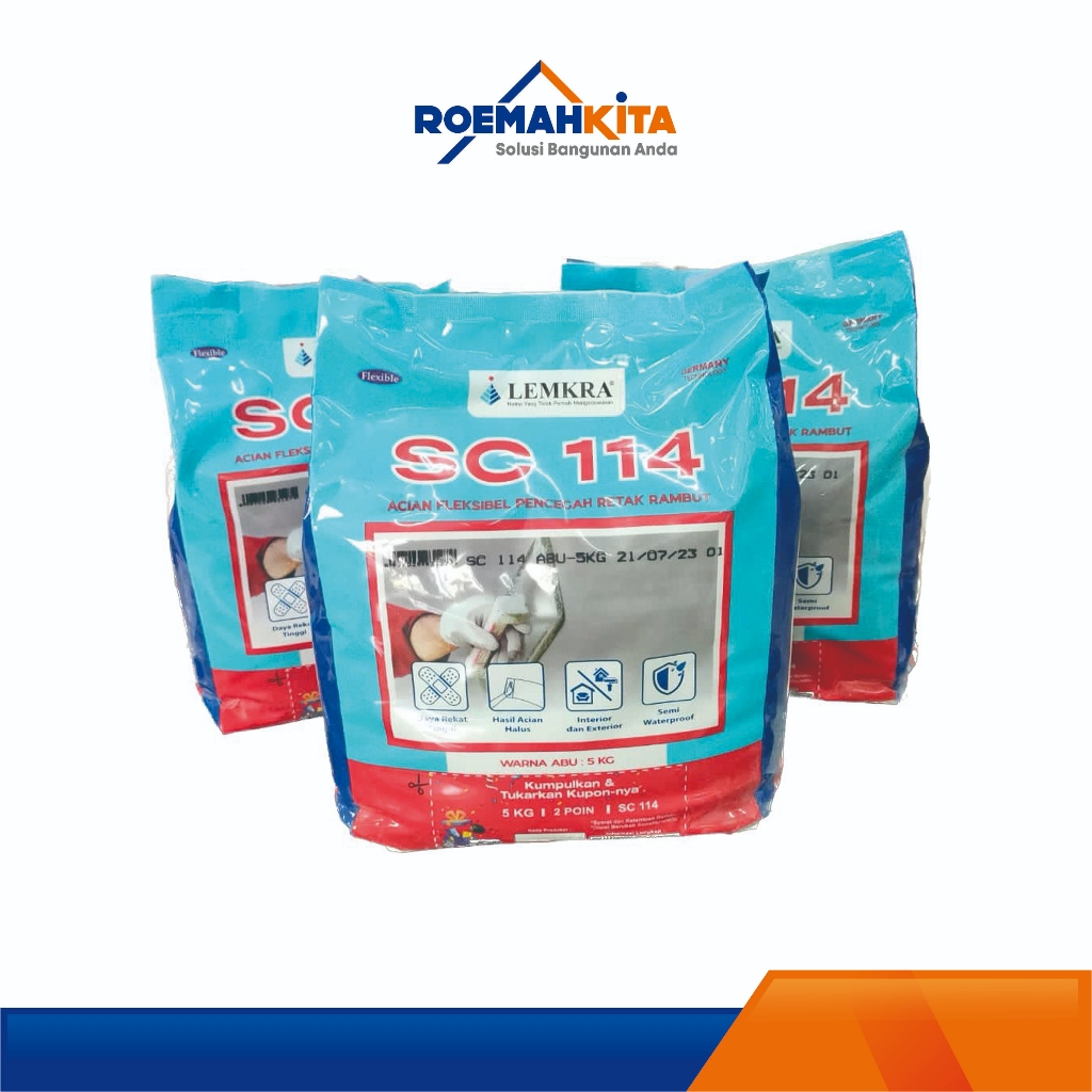 LEMKRA SC 114 5KG / SKIM COAT Warna Abu-Abu & Putih