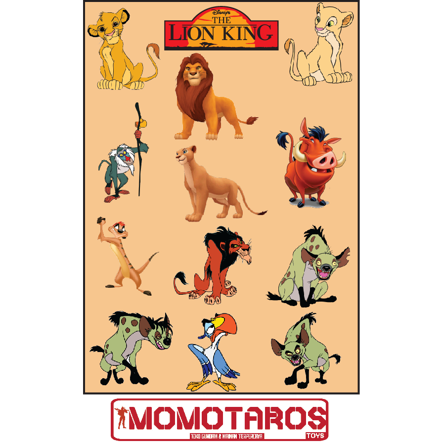 

Sticker murah antiair transparan The Lion King disney 1 pc
