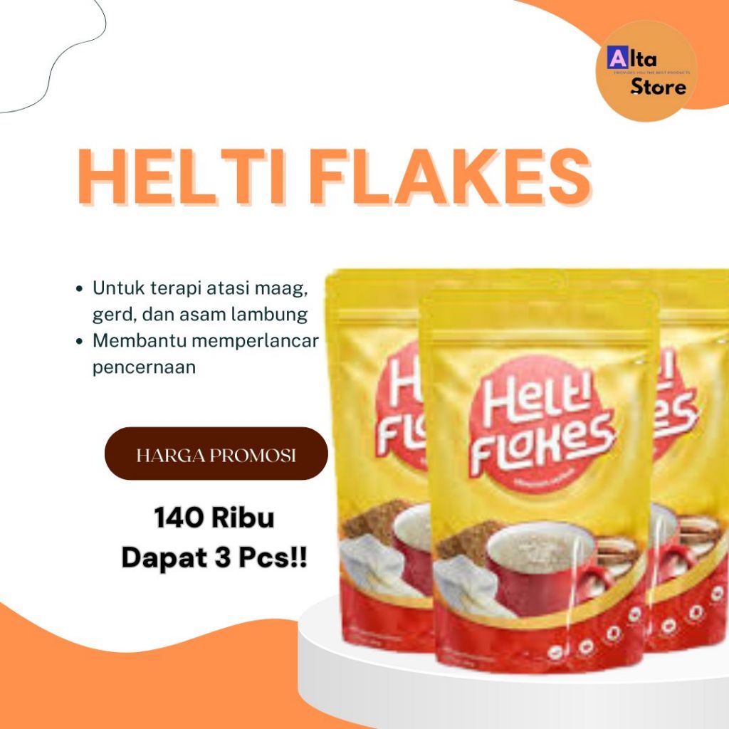 

Sereal Helti Flakes Solusi Maag, Asam Lambung, Gangguan Pencernaan, dengan Kandungan Umbi Garut, 200gr, Halal BPOM-SURABAYA