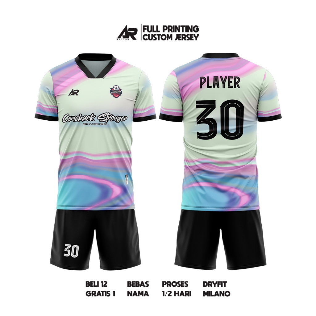 JERSEY FUTSAL BOLA VOLI CUSTOM FULL PRINTING PINK COLORFUL