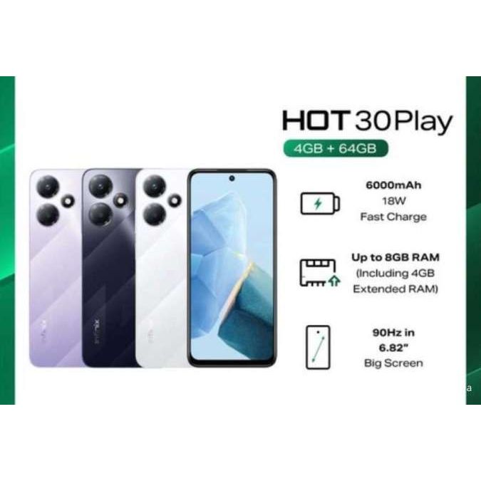 HP Murah, Game, Promo Infinix Hot 30 Play Ram 4/64 Extended Ram 4gb Garansi Resmi