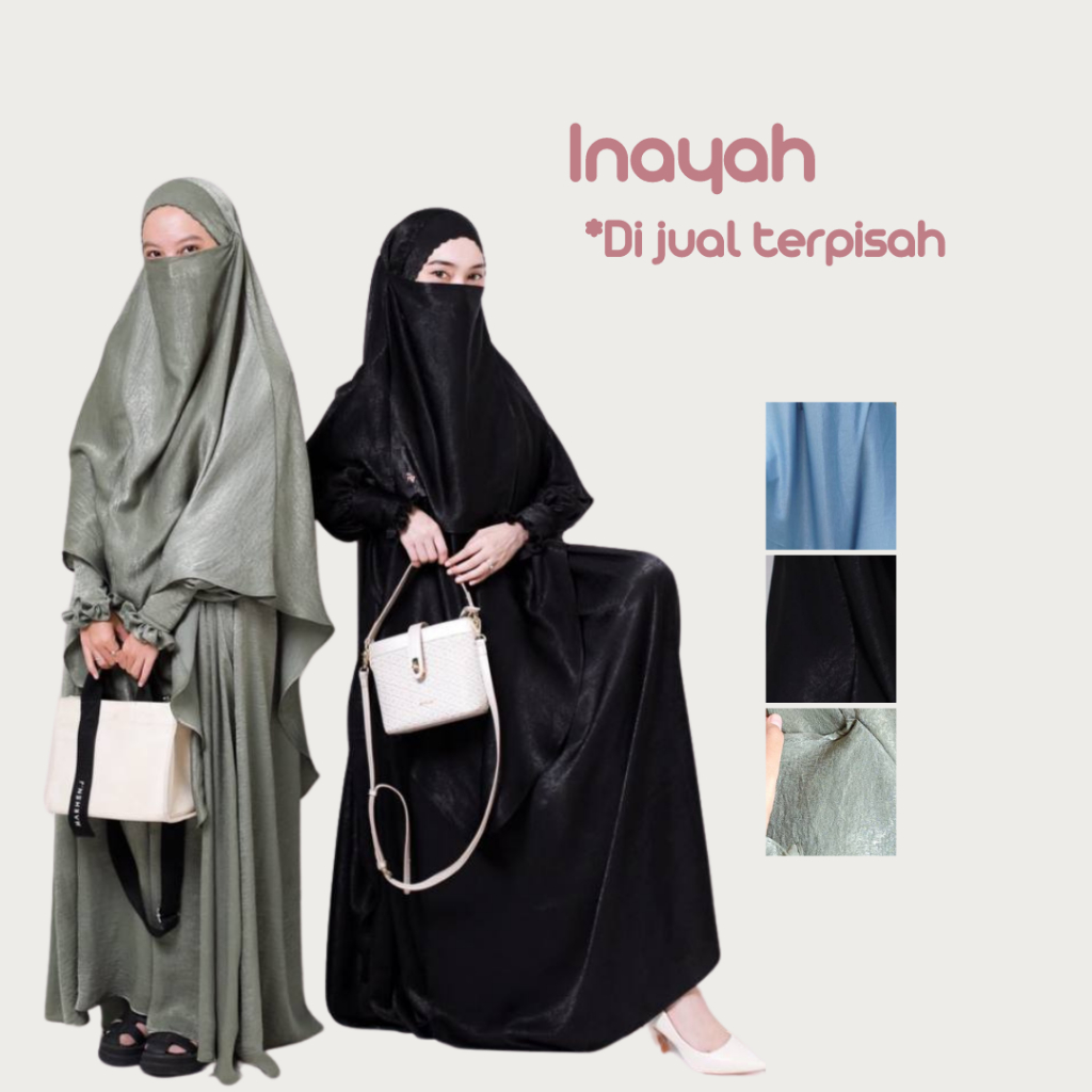 GAMIS DAN KHIMAR POLOS SYARI SANTORINI INAYAH BY RYANDA SYARI