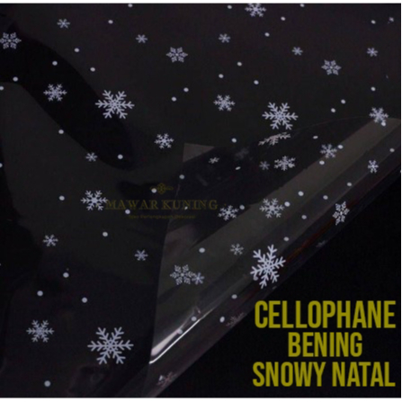 

[ 5 Lembar ] Cellophane Bening Snowy Natal - NSWF
