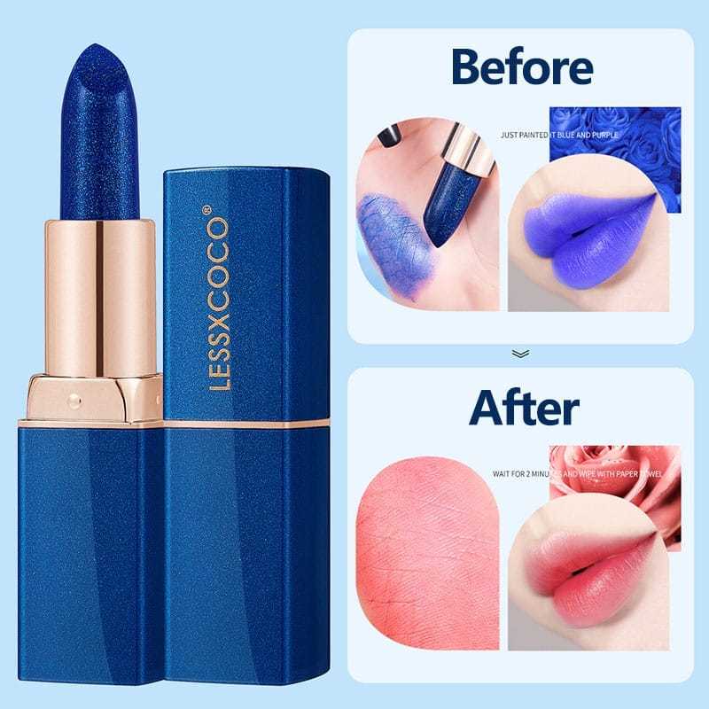 Lipstik Biru Rubah Warna Merah/Pink